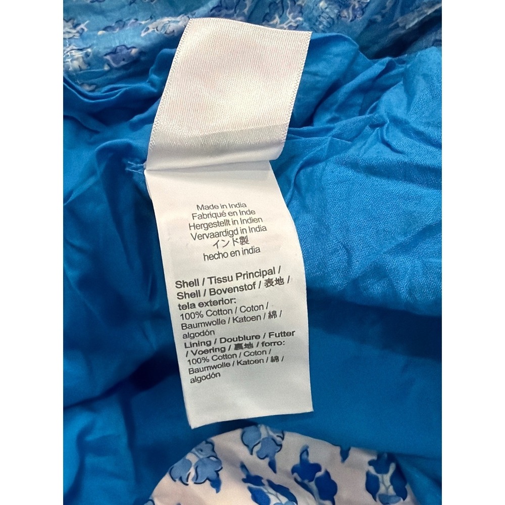 NWT J Crew Blue White Print Smocked Tiered Midi Dress Size 20 - Picture 5 of 12